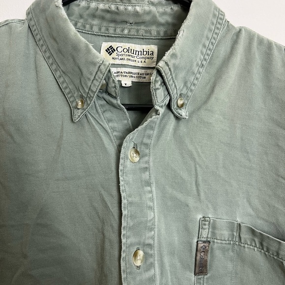 Vintage Columbia Cotton Button Down Shirt Sz L - Picture 2 of 9